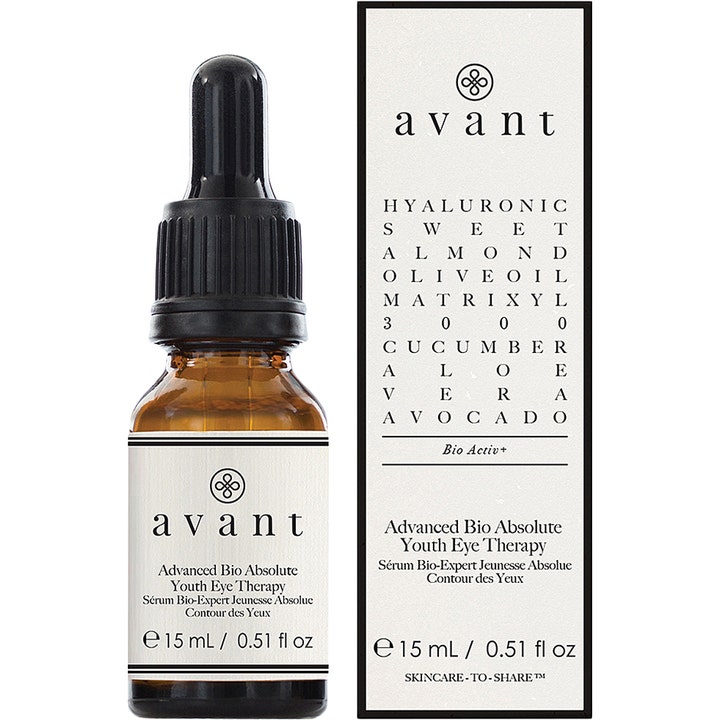Avant Skincare Advanced Bio Absolute Youth Eye Therapy 15 ml øyeserum i glassflaske med pipette og eske