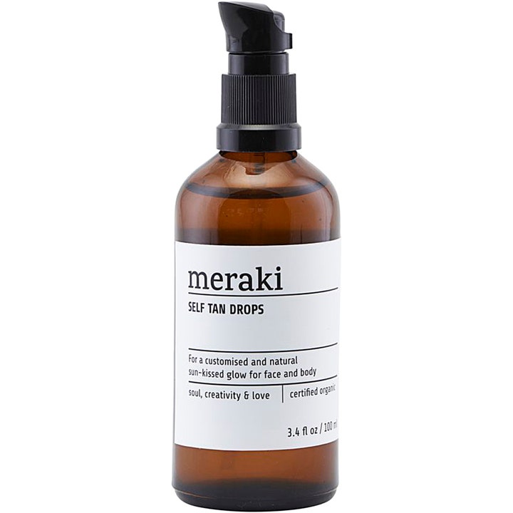 Meraki Self Tan Drops 100 ml selvbruningsdråper som gir naturlig glød i brun glassflaske med sort pumpe
