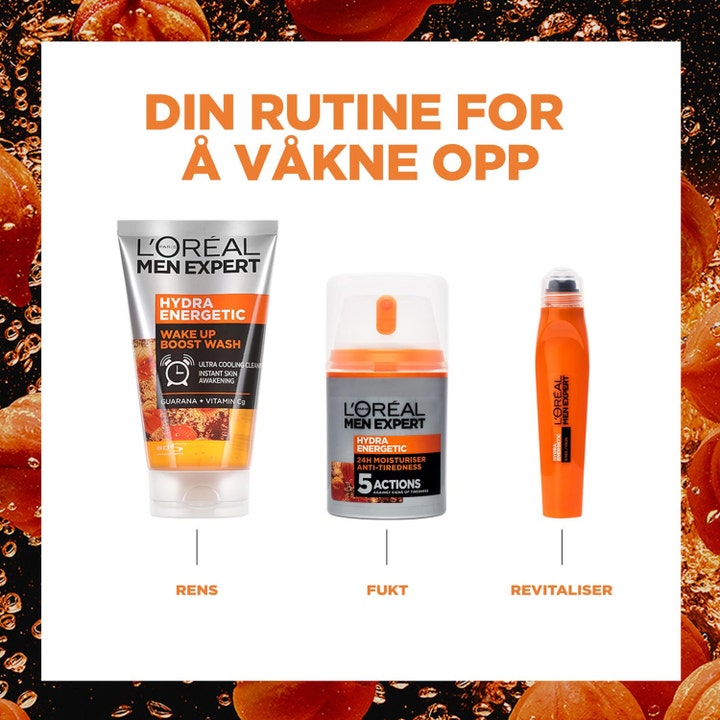 L'Oréal Paris Men Expert Hydra Energetic hudpleierutine med ansiktsrens og fuktighetskrem for menn