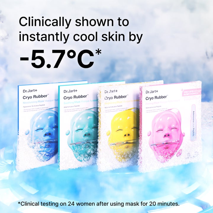 Dr.Jart+ Cryo Rubber Brightening Mask 36 g ansiktsmaske kjøler huden med 5,7 grader i fire fargerike esker.