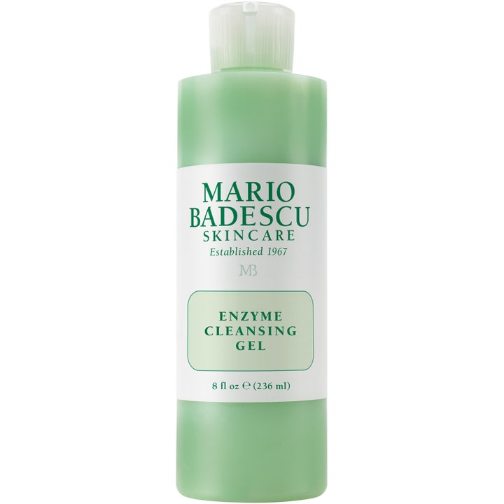 Mario Badescu Enzyme Cleansing Gel 236 ml oppfriskende ansiktsrens med grønn gelé i en gjennomsiktig plastflaske