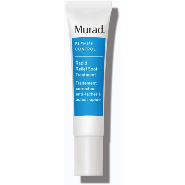 Murad Blemish Control Rapid Relief Spot Treatment 15 ml mot kviser i hvit plasttube med blå etikett og hvit kork.