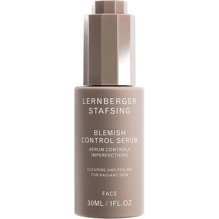 Lernberger Stafsing Blemish Control Serum 30 ml ansiktsserum mot urenheter i matt beige flaske med fasettert kork