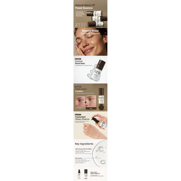 Purito Galacto Niacin 97 Power Essence 60 ml fuktighetsgivende ansiktsserum i frostet flaske med sort pumpe