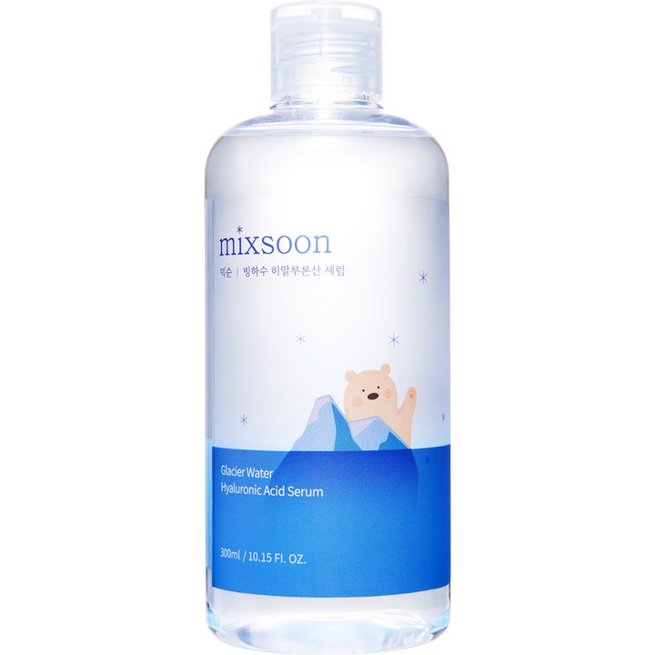 Mixsoon Glacier Water Hyaluronic Acid Serum 300ml fuktighetsgivende serum i klar plastflaske med blå isbjørnetikett