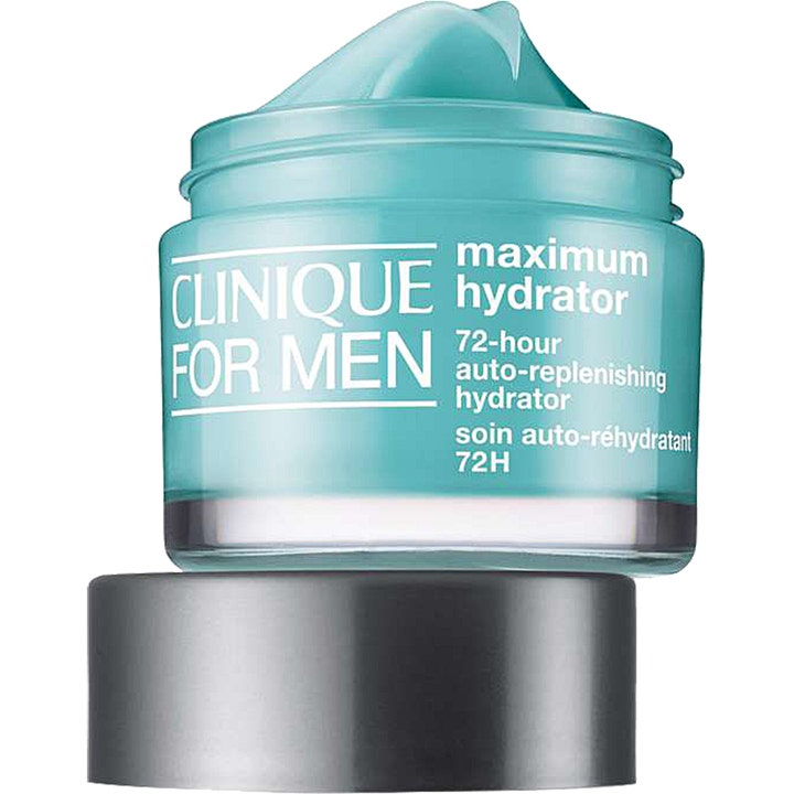 Clinique Maximum Hydrator For Men 50 ml fuktighetsgivende dagkrem med turkis gel i glasskrukke med svart lokk