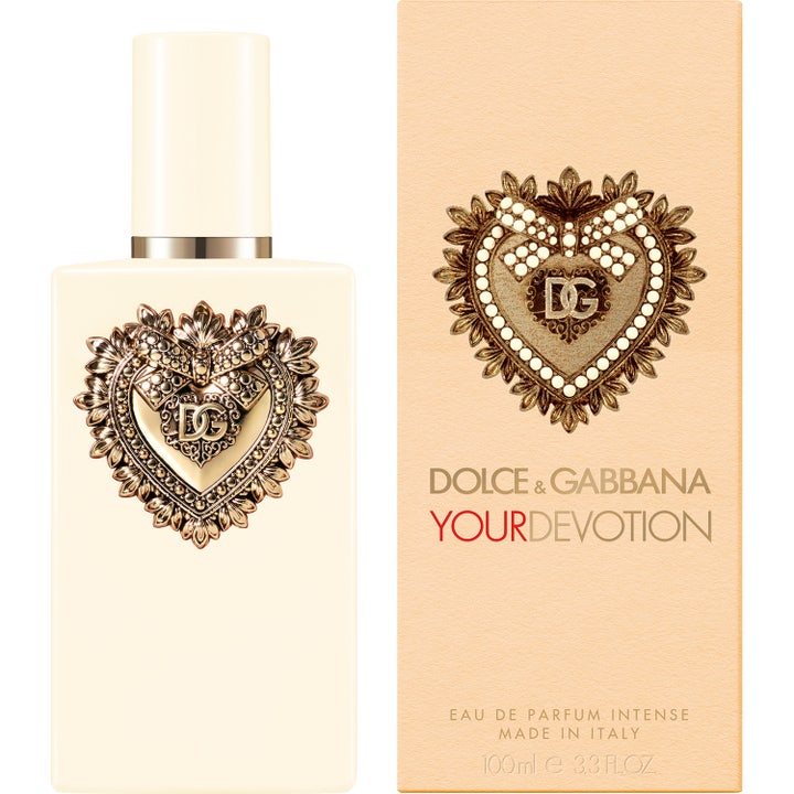 Dolce & Gabbana Your Devotion EdP Intense 100 ml dameparfyme med hvit flakong og eske med gullhjerte