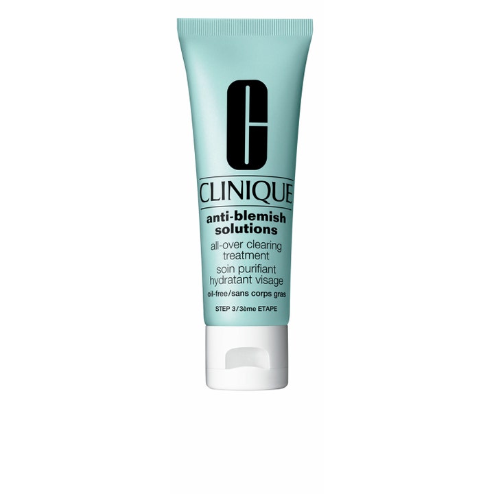 Clinique Anti-Blemish Solutions All-Over Clearing Treatment oljefri ansiktskrem mot urenheter i lyseblå tube