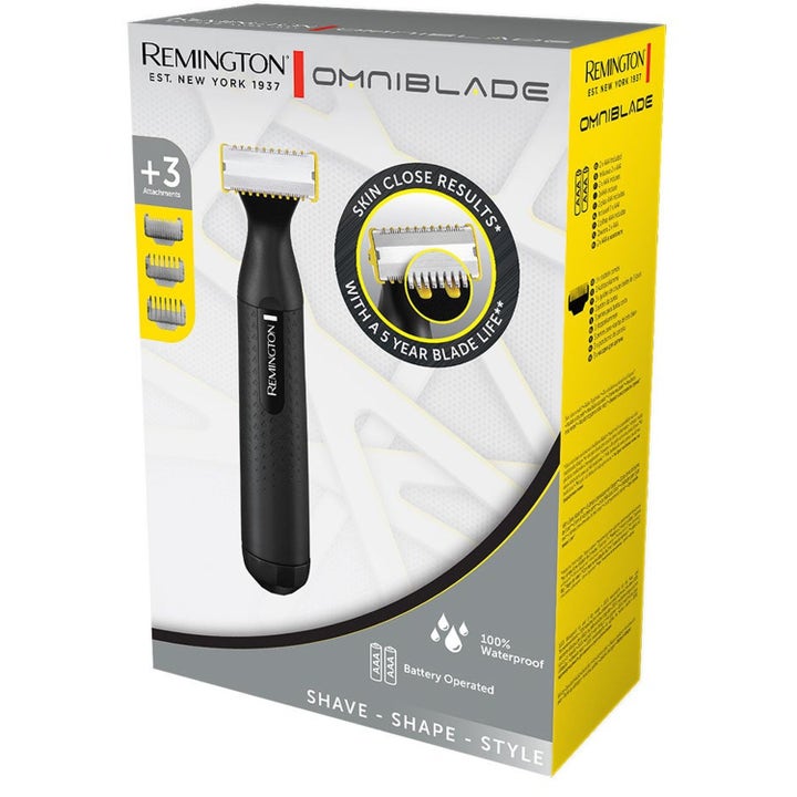 Remington Omniblade Shave & Recovery Set i eske med tre tilbehør for presis barbering og styling