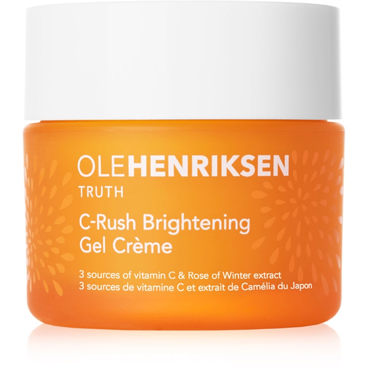Ole Henriksen Truth C-Rush Brightening Gel Crème 50ml glødgivende gelkrem i oransje frostet krukke med hvitt lokk