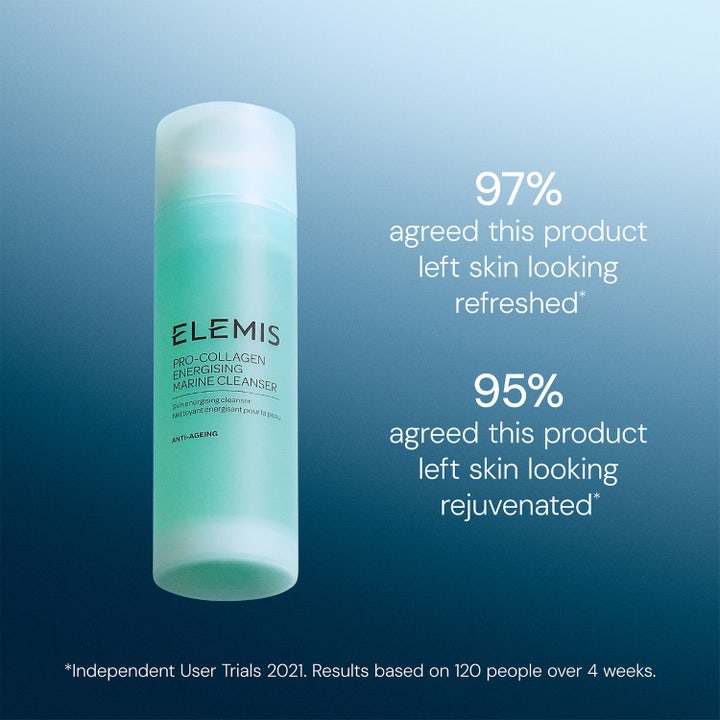 Elemis Pro-Collagen Energising Marine Cleanser 150 ml rengjøringsgel i turkis flaske som gir forfrisket og foryngende hud