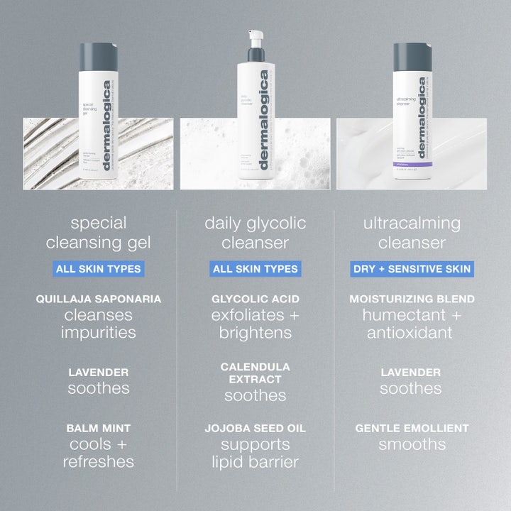 Dermalogica Special Cleansing Gel 250 ml ansiktsrens med beroligende lavendel og oppfriskende sitronmelisse i sirkler