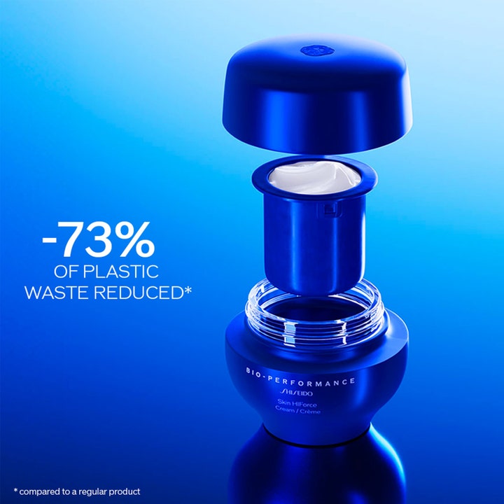 Shiseido BioPerformance Skin HiForce Cream 50 ml ansiktskrem med blå refill-løsning som reduserer plastavfall