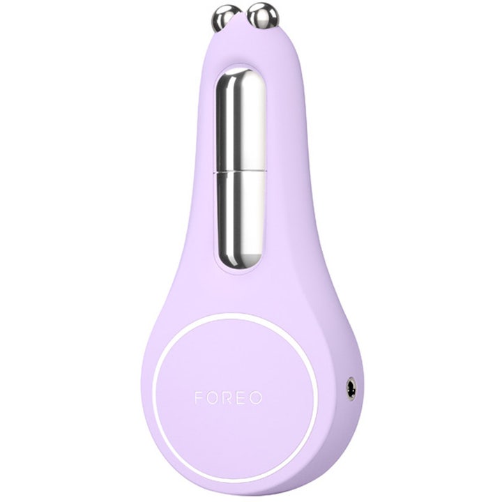 FOREO BEAR 2 eyes & lips Lavender 1 stk oppstrammende mikrostrøm lilla silikonapparat med to sølvkuler