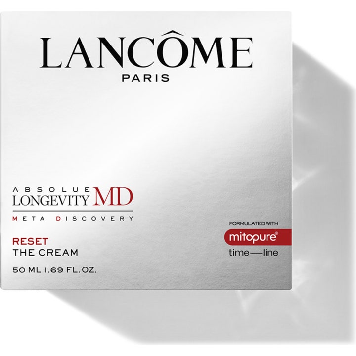 Lancôme Absolue Longevity MD Reset The Cream 50 ml fornyende ansiktskrem i en elegant sølvfarget yttereske.
