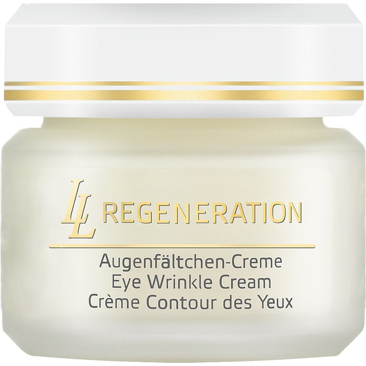 Annemarie Börlind LL Regeneration Eye Wrinkle Cream 30 ml øyekrem som glatter ut rynker i frostet glasskrukke.