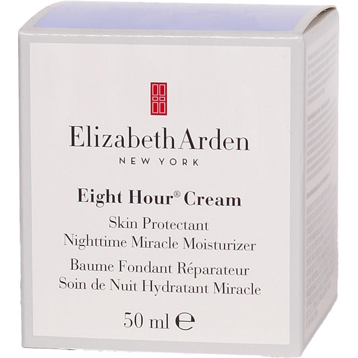 Elizabeth Arden Eight Hour Cream Nighttime Miracle Moisturizer 50 ml nattkrem i hvit og lilla eske