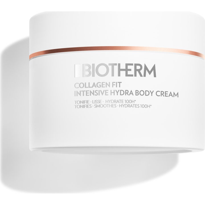 Biotherm Collagen Fit Intensive Hydra Body Cream 200 ml fuktighetsgivende kroppskrem i hvit krukke med rosegullkant