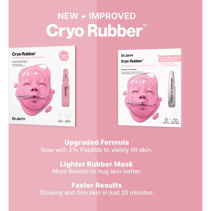 Dr.Jart+ Cryo Rubber Firming Mask 36 g ansiktsmaske for fastere hud viser ny og forbedret formula med peptider