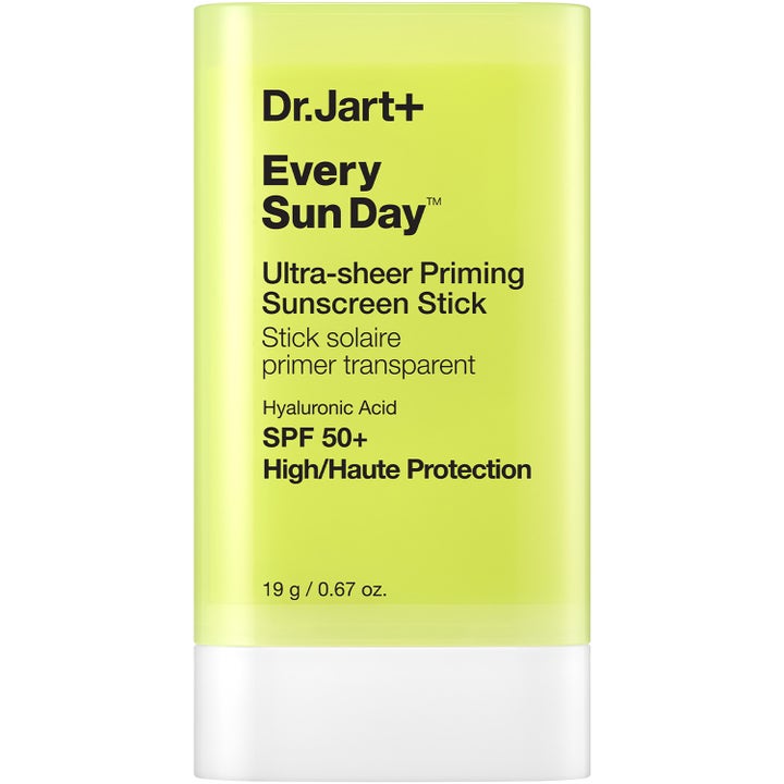 Dr.Jart+ Every Sun Day 19 g fuktighetsgivende solkrem stift SPF 50 i limegrønn gjennomsiktig hylse med hvit base