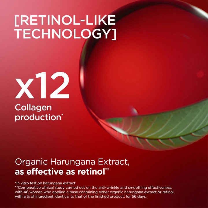 Clarins Total Eye Lift 15 ml øyekrem med tekst om x12 kollagenproduksjon og organisk harungana-ekstrakt