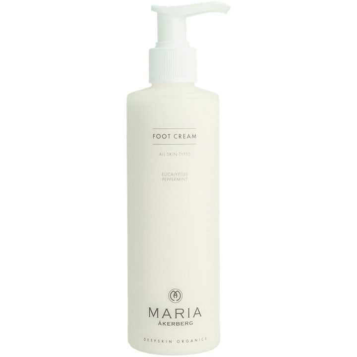 Maria Åkerberg Foot Cream 250 ml pleiende fotkrem med eukalyptus i hvit flaske med pumpe