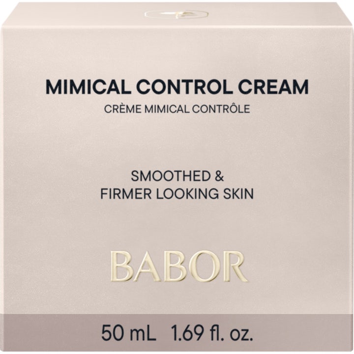 Babor Mimical Control Cream 50 ml utglattende og oppstrammende dagkrem i hvit firkantet ytteremballasje.