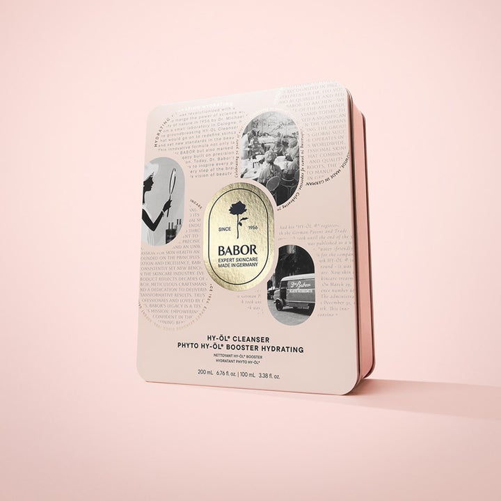Babor Anniversary Set HY-ÖL & Phyto Hydrating 300 ml fuktighetsgivende hudpleie i rosa metallboks med gullsegl