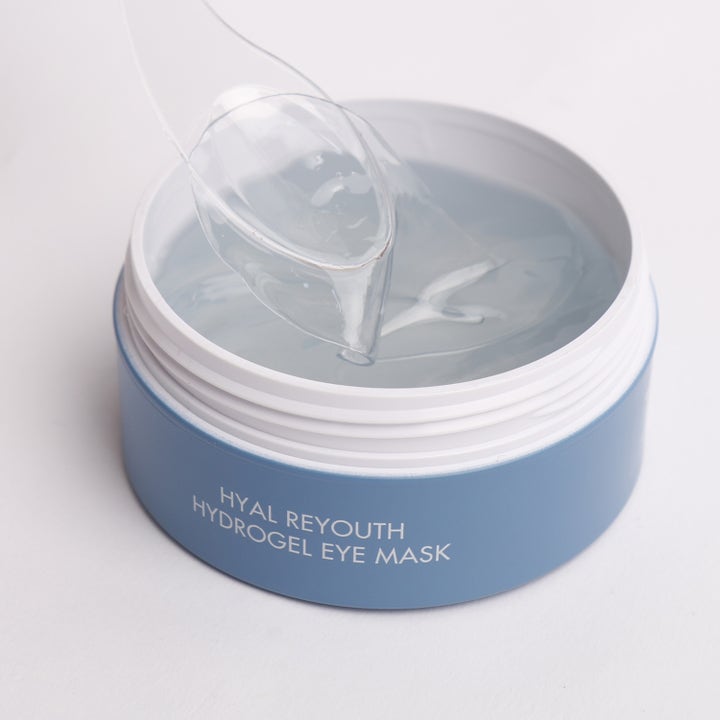 Dr. Ceuracle Hyal Reyouth Hydrogel Eye Mask 60 stk fuktighetsgivende øyelapper i blå krukke med plastspatel