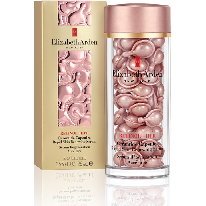 Elizabeth Arden Ceramide Capsules Retinol + HPR Serum 60 stk fornyende ansiktsserum i krukke og gulleske