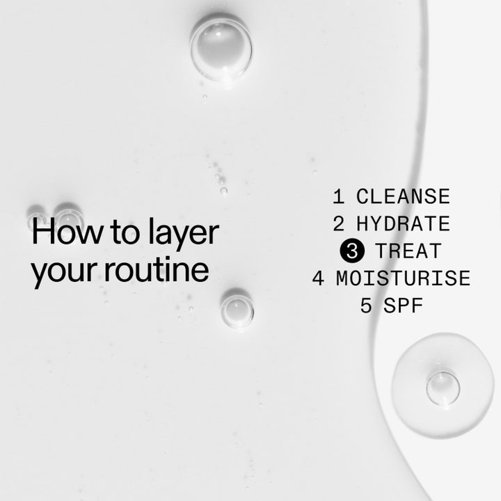 The INKEY List Glycolic Acid Toner 100 ml eksfolierende toner med guide til hudpleierutine og klar flytende tekstur.